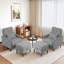 Upholstered Armchair with Footstool-709766313