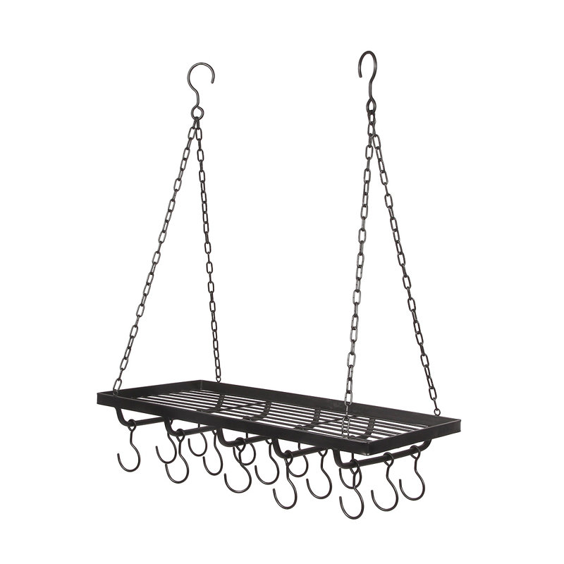 Metal Handcrafted Rectangle Hanging Pot Rack