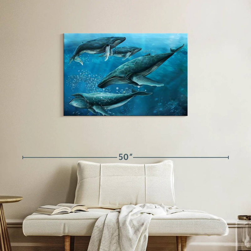 Brampt Pod Of Humpback Whales, 24" H x 36" W
