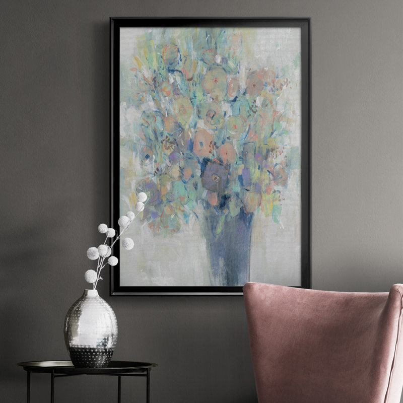 Toile encadrée de qualité supérieure Bouquet II - prête à être accrochée, Cadre noir, H 24,5 po x l 18,5 po x P 1 po