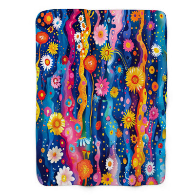 Abstract Colours - 1 Piece Premium Sherpa Blanket