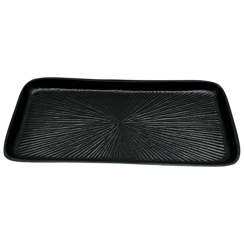 Plateau décoratif décoratif décoratif fait à la main en aluminium, Noir, H 1 po x l 12 po x P 5,5 po