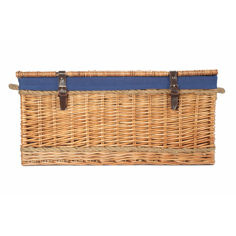 Longshore Tides Wicker 72 cm Rope Handled Trunk Basket with Lining