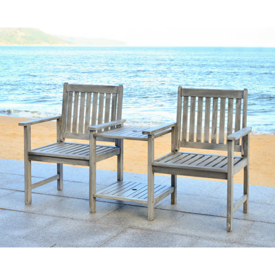 Wooden Tete-a-Tete Bench by Loon Peak