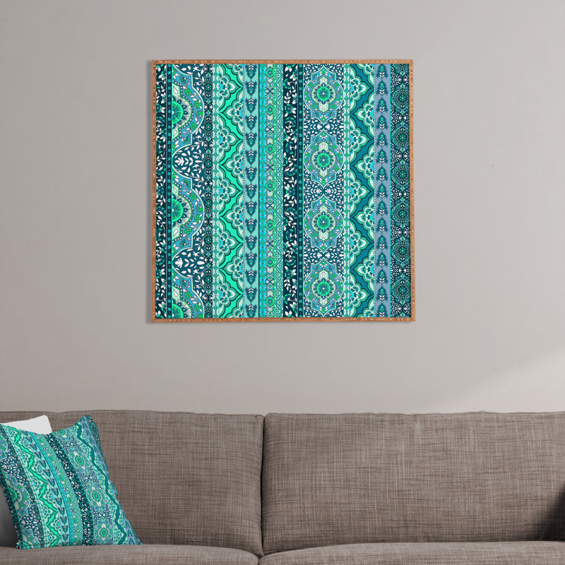 « farah rayures menthe », impression encadrée, H 20" x l 20" x P 1"