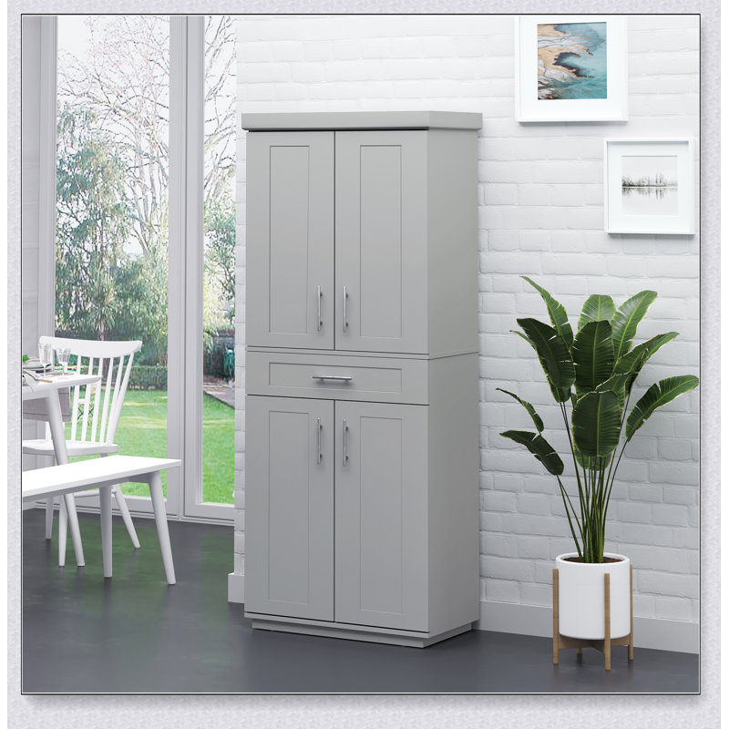 Armoire autoportante avec portes et tiroir Modern Kitchen Pantry