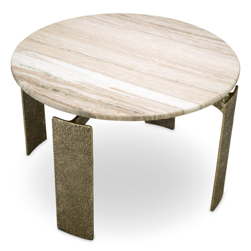 Dining Table Bodega Round Antique Brass Finish, 30.12" H x 47.24" W x 47.24" D