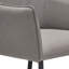Fauteuil en cuir gris Aynan
