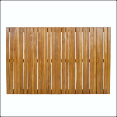 Table de salle à manger extérieure en teck avec cadre en acier beige - rectangulaire 55,12 po