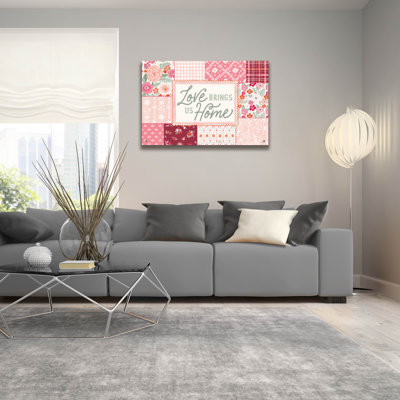 Art mural en verre Blooming Hearts 1 'par Laura Marshall