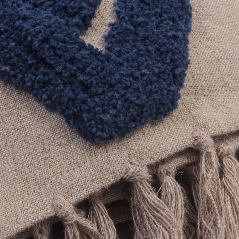 Arcadin Linen Throw Blanket, Blue