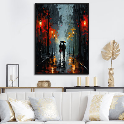 Couple, paysage urbain, allée - Portrait romantique, art mural
