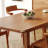 Beige Color Rectangular Solid Wood Dining Table-1262528350