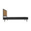 Lit plateforme en acacia noir avec tête de lit en rotin McCook-70770777