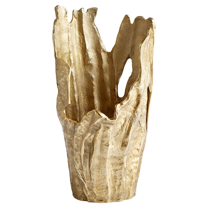 Pyroclastic Aluminum Table Vase, Gold