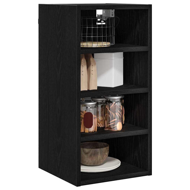 Vidaxl Hanging Cabinet With Shelf Riga Black Oak 20 X 29.5 X 60 Cm, 60cm H x 30cm W x 29.5cm D