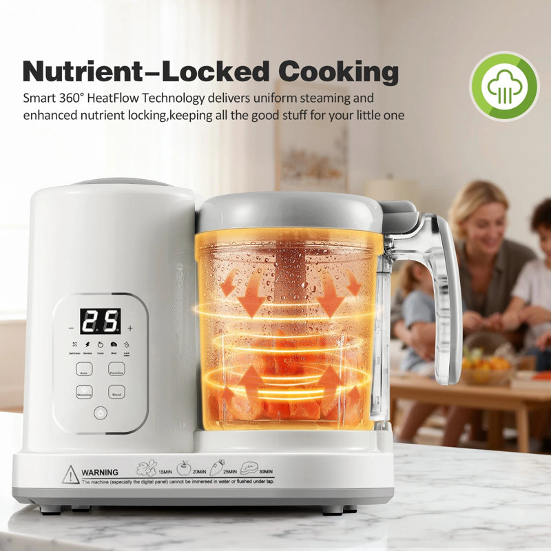 Mélangeur à vapeur 4-en-1 avec autonettoyant Envelor Baby Food Machine Pro, 300 W