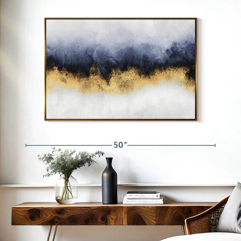 Ciel I, Cadre flottant doré, 40 po x 27 po