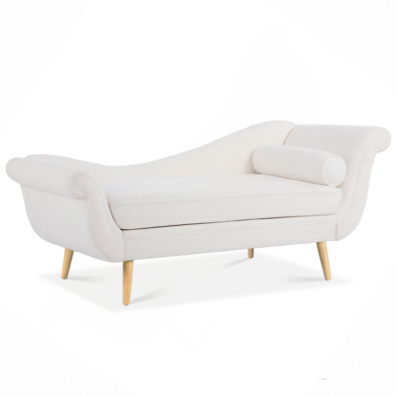 Chaise Lounge With Scroll Arms, White