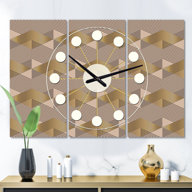 Très grande horloge murale rétro carrée vi Mid-Century