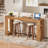 63" Solid Wood Console Table, Farmhouse Sofa Table Behind Couch For Entryway, Living Room, Foyer