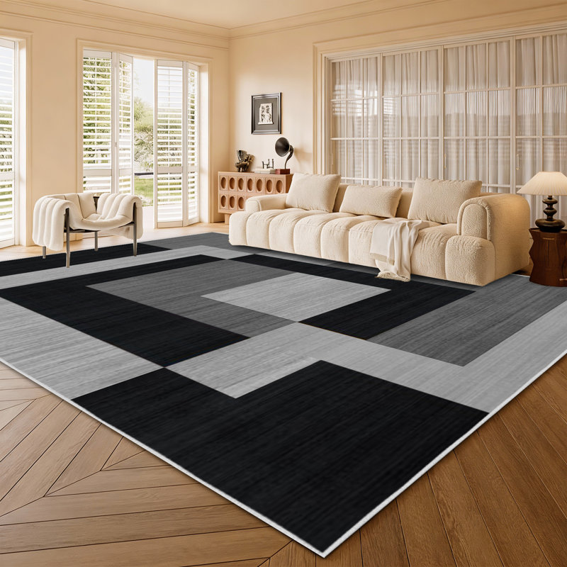 Abstract Machine Printed Shag Area Rug, Rectangle 40 x 60 cm