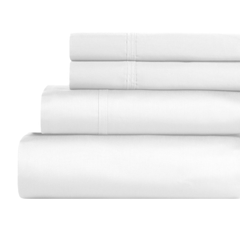 Egyptian Cotton 850 Thread Count Solid Deep Pocket Bed Sheet Set, White, King Sheet Set + 3 Additional Pieces