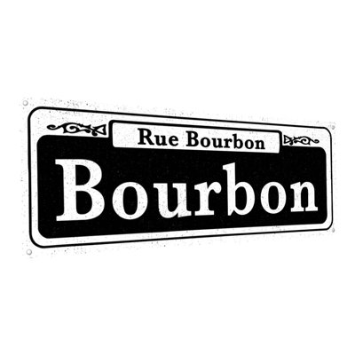 "New Orleans Bourbon St", plaque en métal