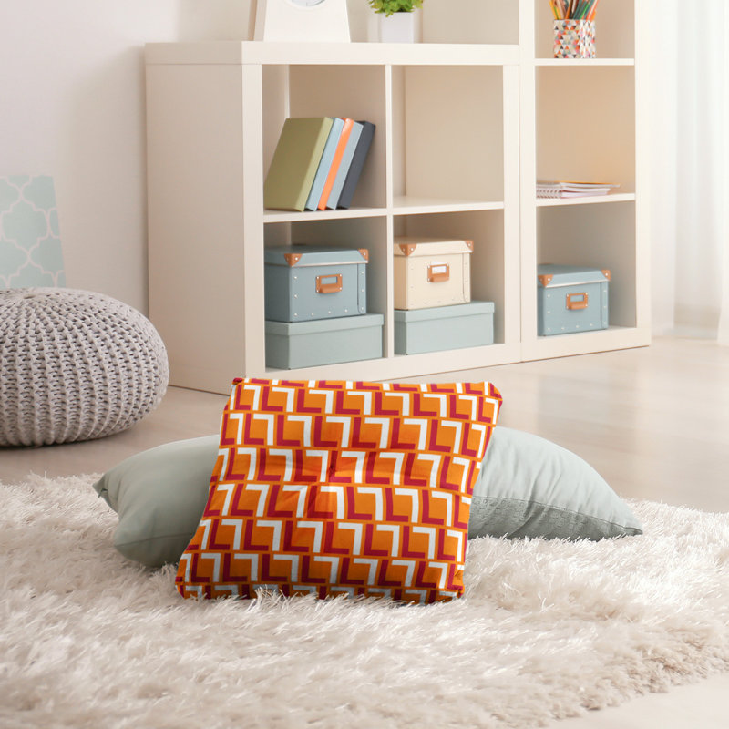 Housse et insert de coussin carré Tampa Bay, Orange; rouge; blanc, 30'' x 30''