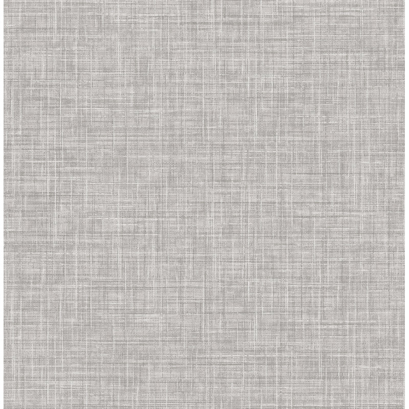 Amara Linen 33' L x 20.5" W Printed Wallpaper Roll, Gray