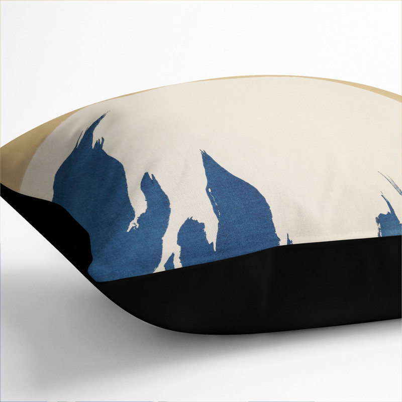 Top of Mount Fuji Scatter Cushion with Filling, 40cm H x 40cm W x 15cm D, Black