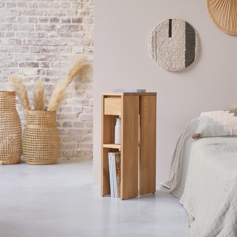 Eden 20cm W Solid Wood Bedside Table