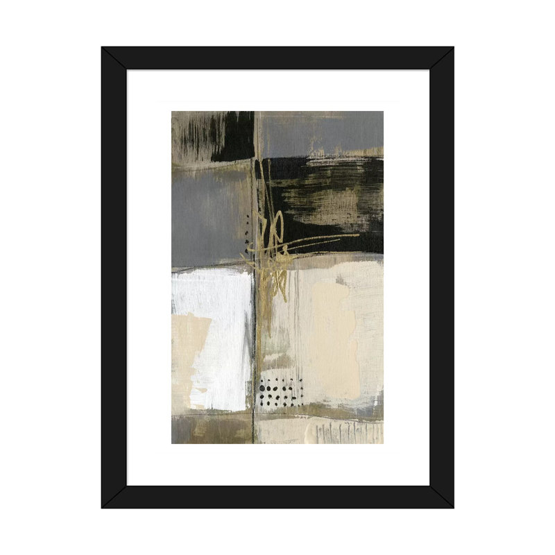 Neutral Divisions III par Jennifer Goldberger - reproduction d'art, H 32 po x l 24 po x P 1 po, Papier encadré noir