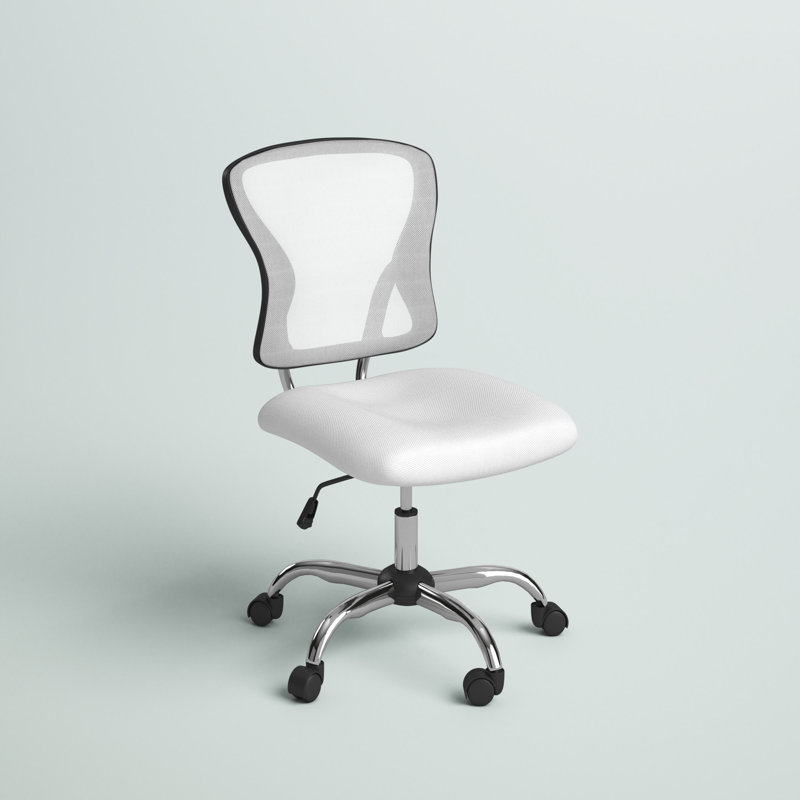 Chaise de travail en filet Crenguta, Blanc, Non
