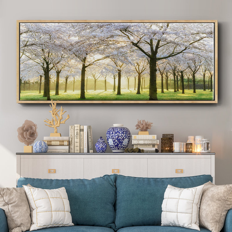 Bridal Trees- Framed Canvas, 8" H x 20" W