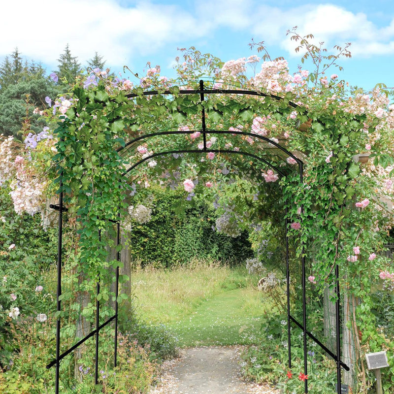 Grand treillis d'arche de jardin pour plantes grimpantes, grand treillis d'arbre de soutien de vigne