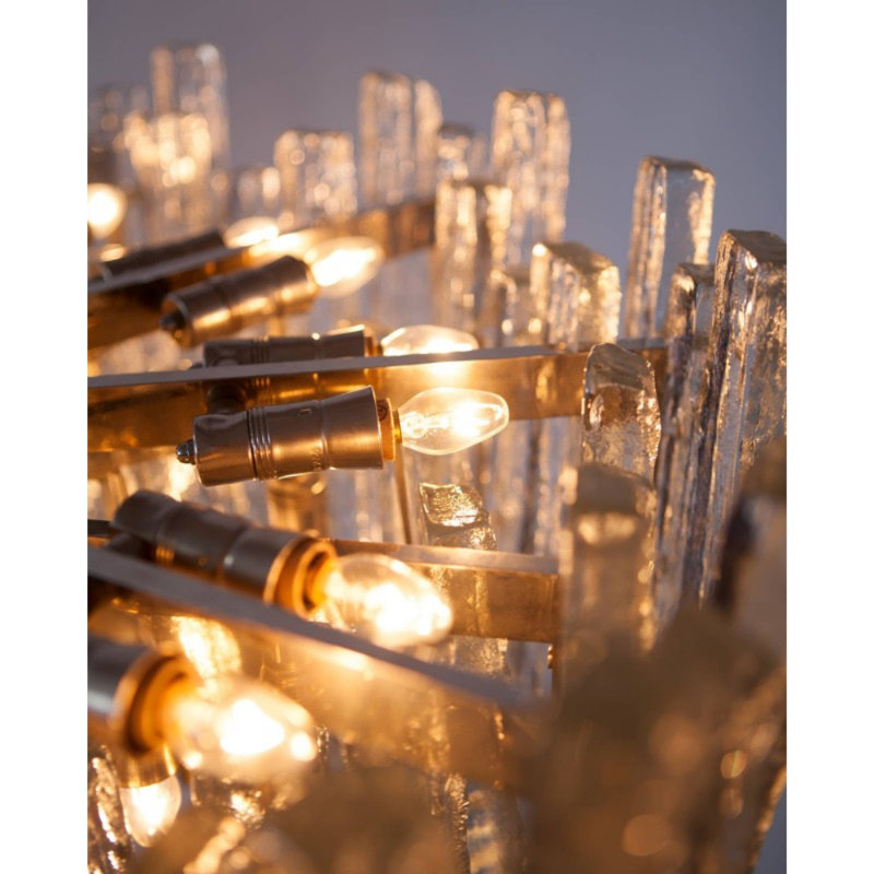 Lustre à niveaux Kalmar Icicles Troxler, Bronze, Transparent, H 14 po x l 20 po x P 20 po