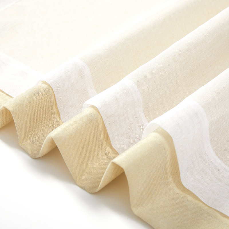 Rod Pocket Double Layer Window Valance (Set Of 2), 42" W x 19" L, Beige