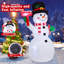 Bonhomme de neige gonflable de Noël 10 pi tenant une enseigne de Noël avec lumières DEL intégrées