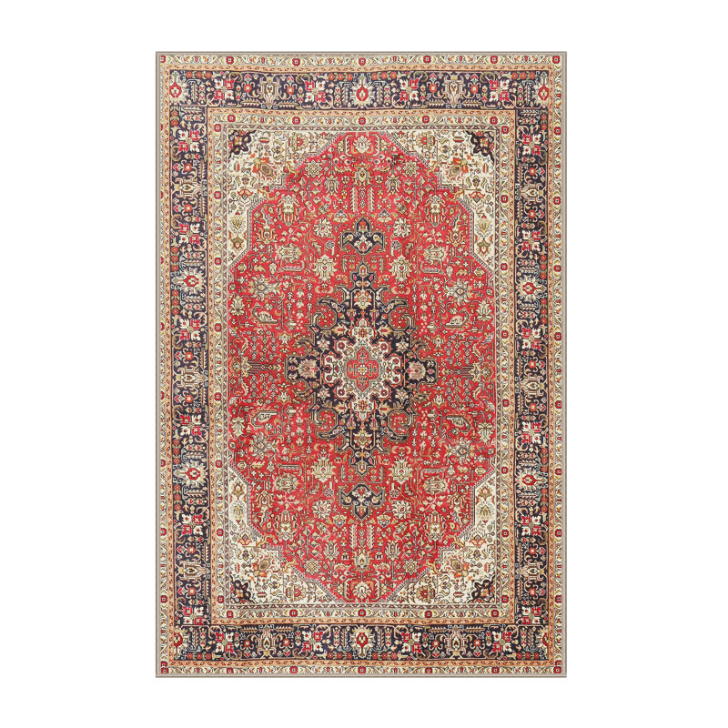 Tapis oriental crème / rouge, Rectangle 7 pi x 10 pi