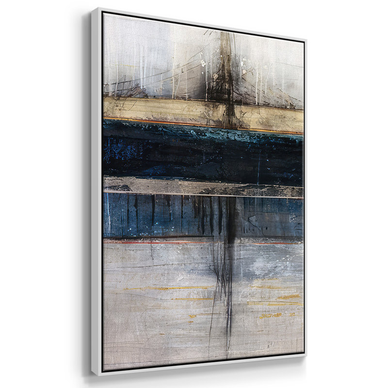 Bleu ville - Toile encadrée multi-pièces, Cadre blanc, H 24 po x l 48 po