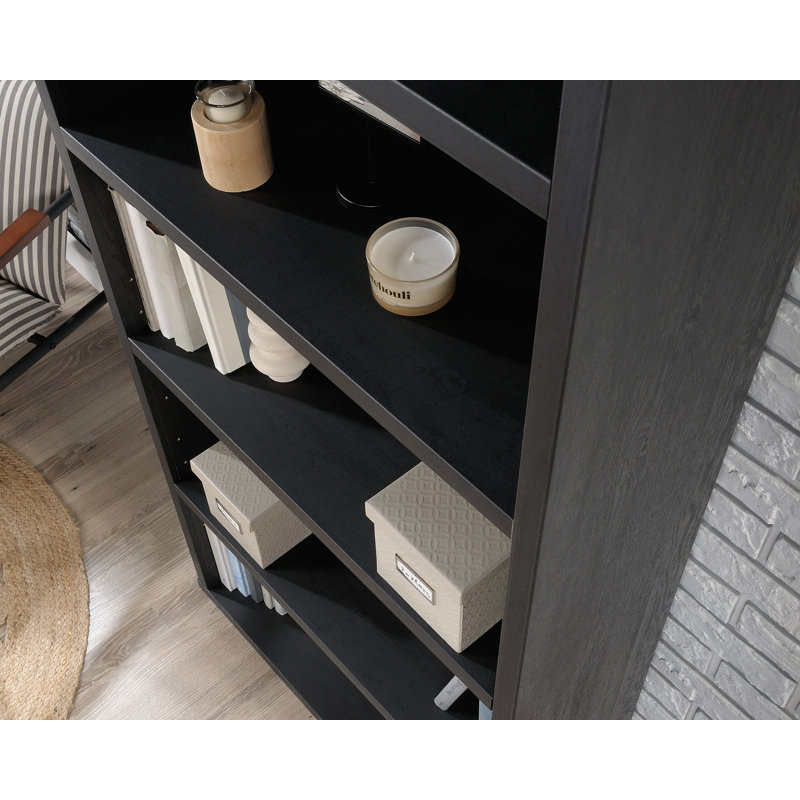 Estate Black Adjustable 5-Shelf Tall Bookcase for Elegant Storage