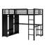 Structure de lit mezzanine avec garde-robe, bureau et tablettes de rangement-1086363261