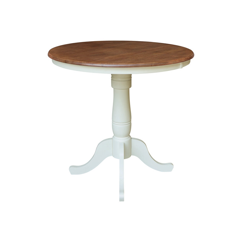 Table de salle à manger en bois massif Mosteller, H 36 po x l 36 po x P 36 po, Noyer blanc / écorce