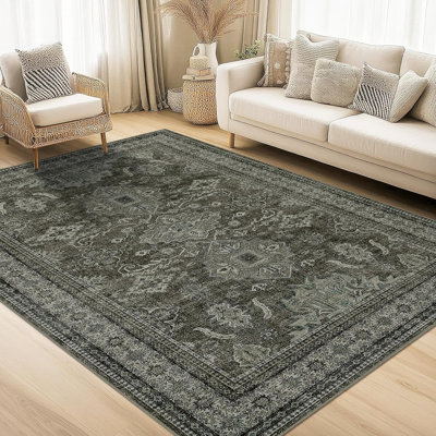 Tapis lavable pour chambre de bébé rétro patiné tapis de bureau oriental à poils doux neutre neutre antidérapant