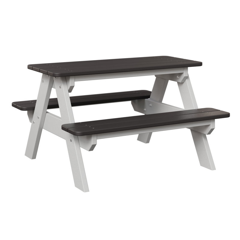 Table de pique-nique rectangulaire pour enfants Berlin Gardens, Gris fumée / blanc