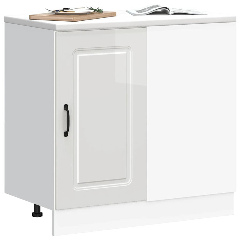 Kitchen Base Cabinet Kalmar Engineered Wood, High Gloss White