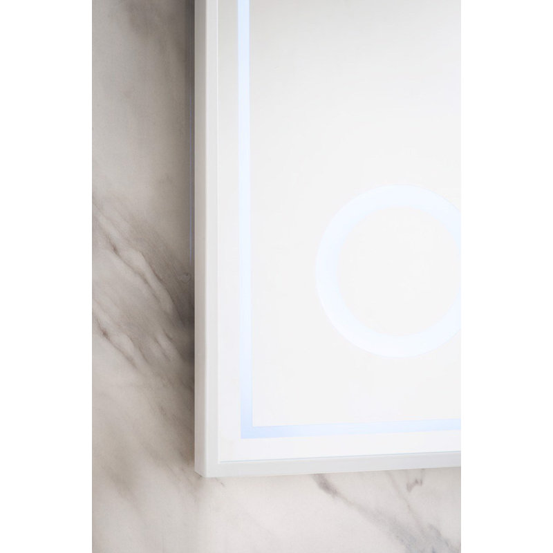 Tampa Framed Mirror, 31.5" H x 23.63" W, Glossy White