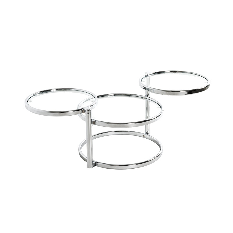 Rossmanite Trestle Coffee Table, Chrom, Transparent