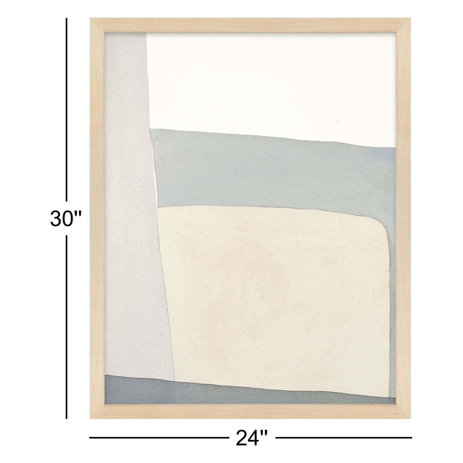 Simple Grey Painting by Julia Balfour, Brown Framed Paper, 30" H x 24" W x 1.25" D